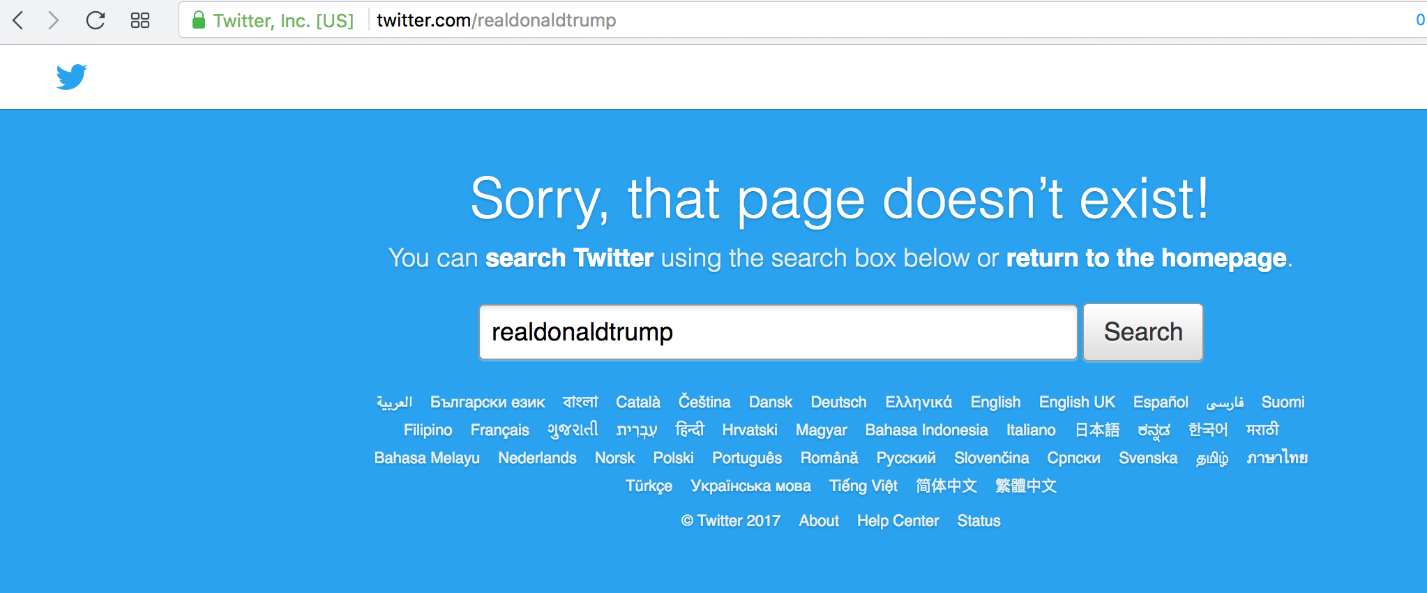 Trump Twitter Gone