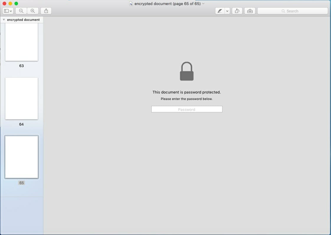 Mac OS Encrypted PDF