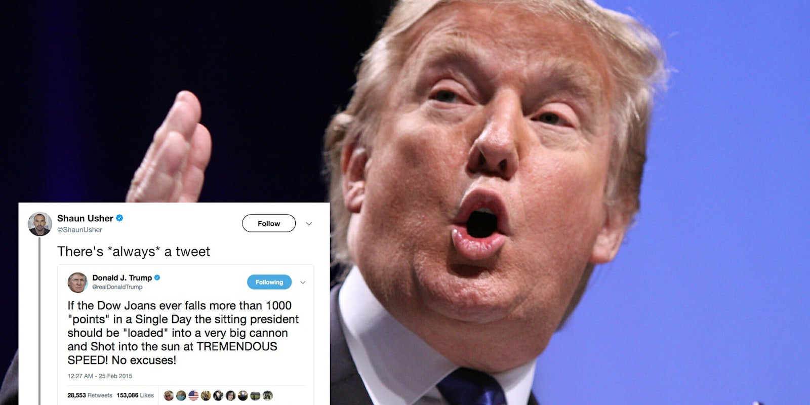 A Trump tweet about the 'Dow Joans' went viral Monday—but it's fake.
