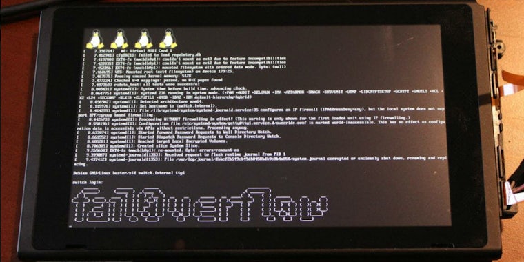 nintendo switch console linux hack