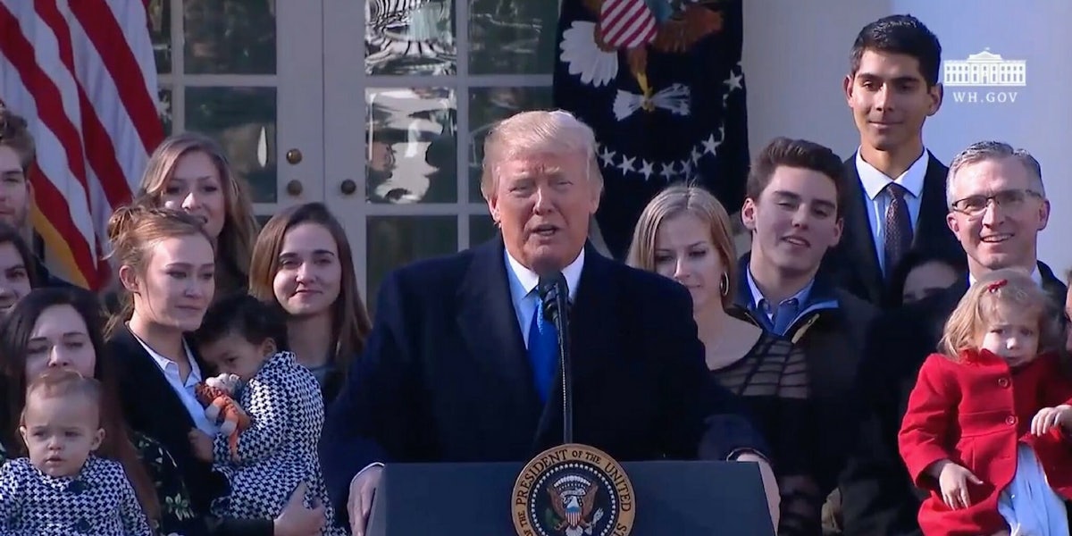 Donald Trump addresses March for Life 2018 leaders.