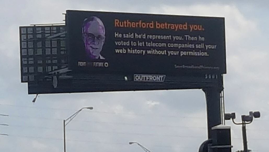 non-profit fight for freedom billboard online privacy