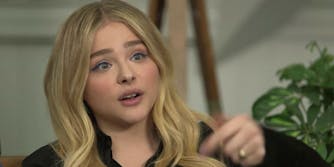 Chloe Grace Moretz talks around a question asking her about working with Louis C.K.
