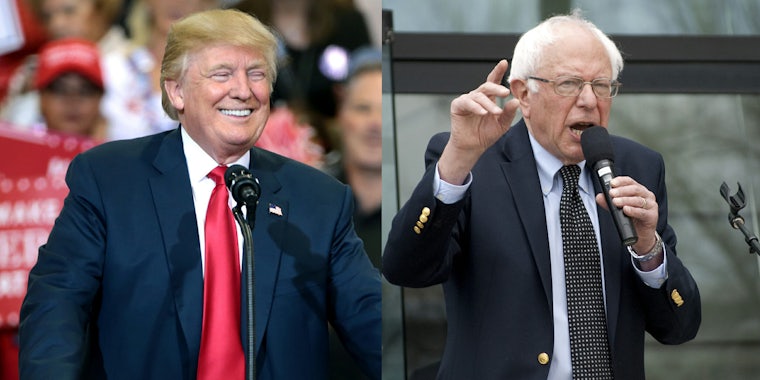 Donald Trump and Bernie Sanders sparred over single payer healthcare on Twitter on Thursday afternoon.
