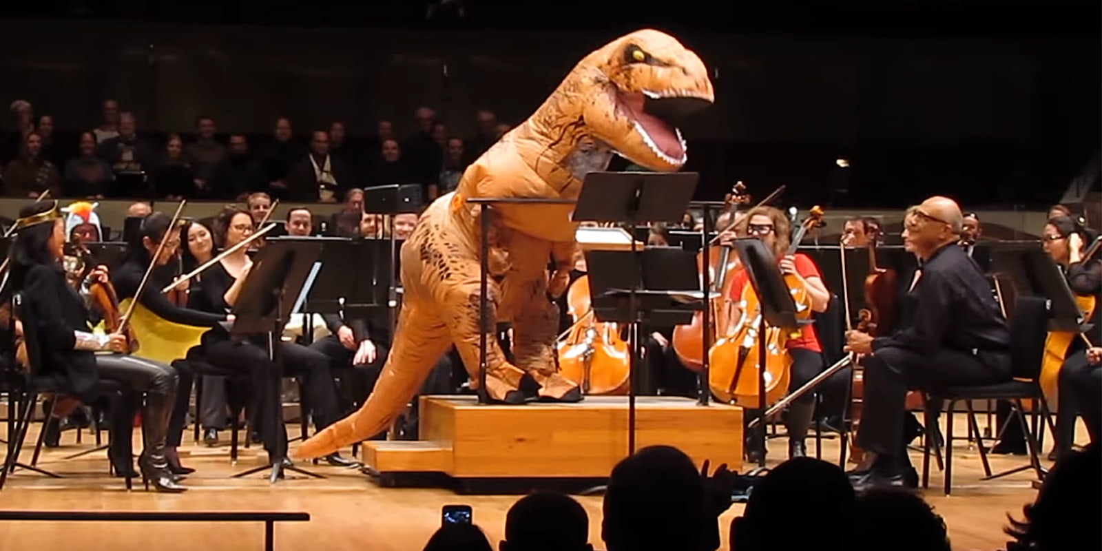 T Rex conducting an orchestra