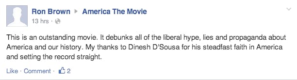 Facebook Comment America Movie Dinesh D'Souza