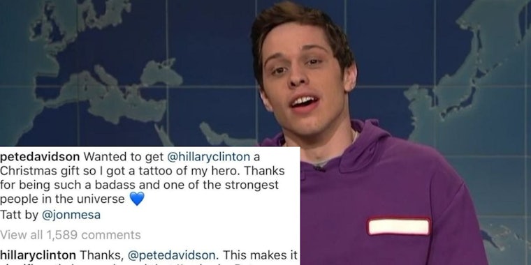 Pete Davidson tattoo Hillary Clinton