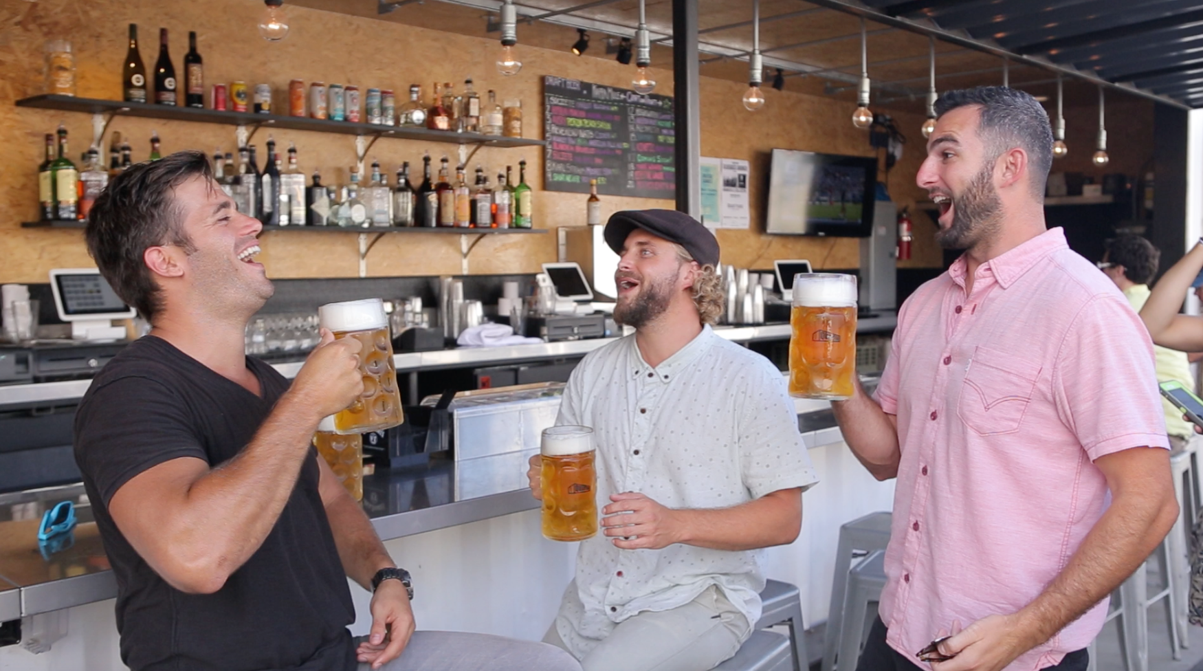 the dudes of RAD Lab raise a glass