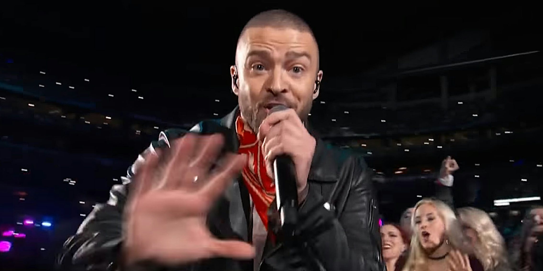 Justin Timberlake performing at Superbowl LII