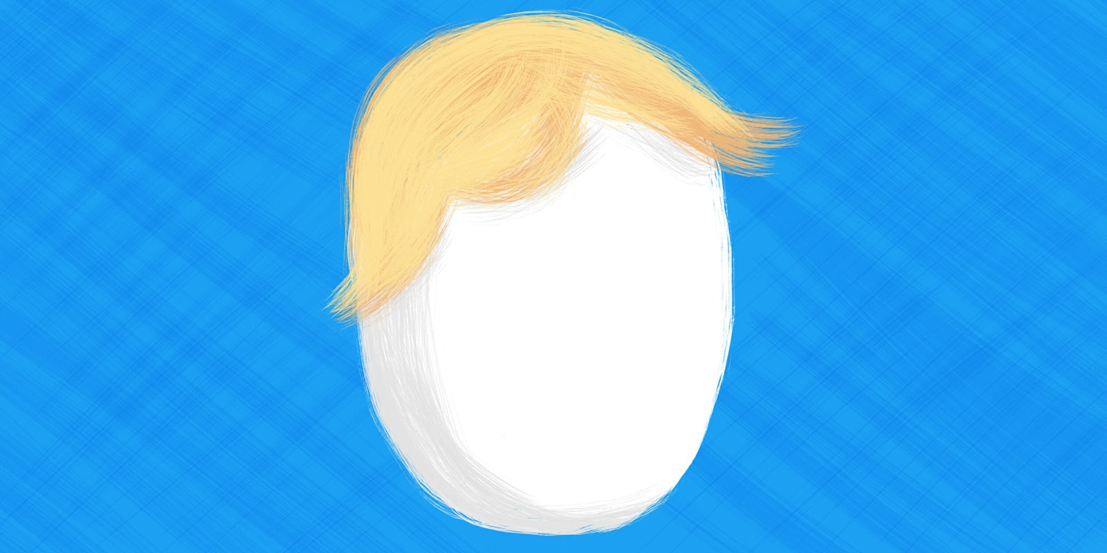Illustration of a Twitter 'egg' avatar with Trump's hair