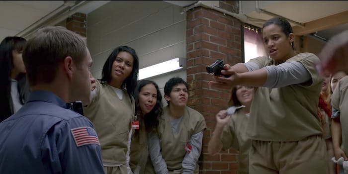 A screengrab from the Orange Is The New Black season 5 promo.
