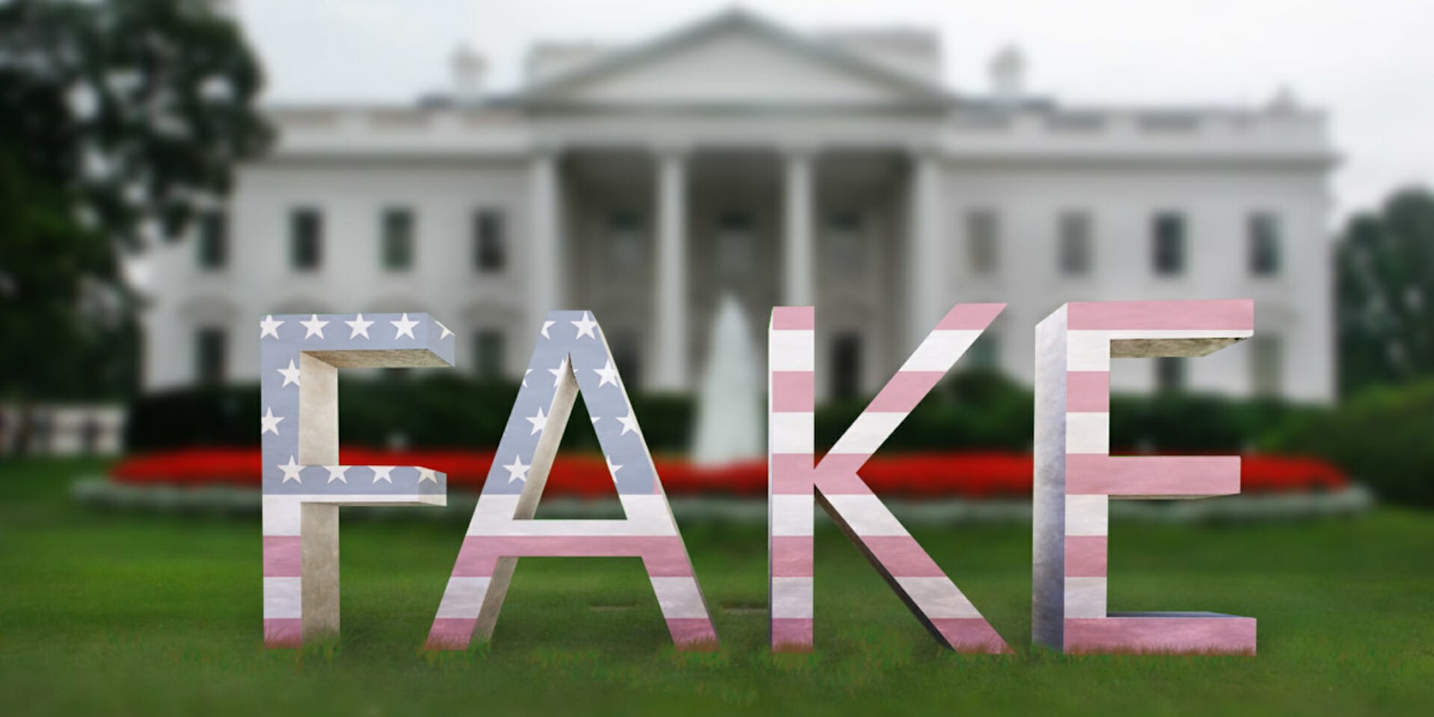 'Fake' Sign in Front of White House