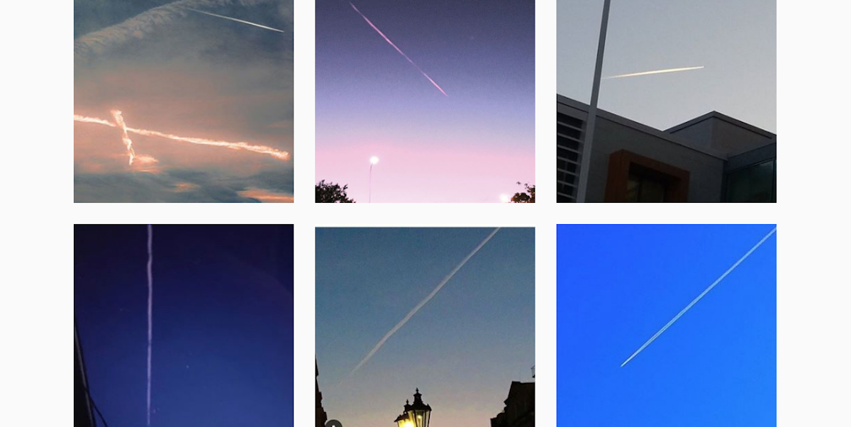 Six different photos of the night sky