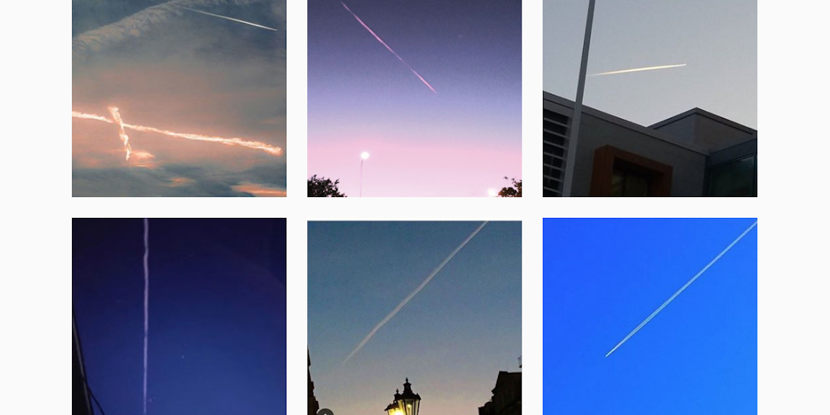 Six different photos of the night sky