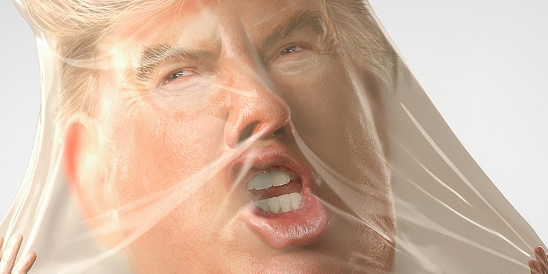 Trump stuck in condom