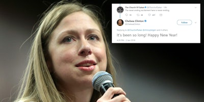 Chelsea Clinton tweets the Church of Satan