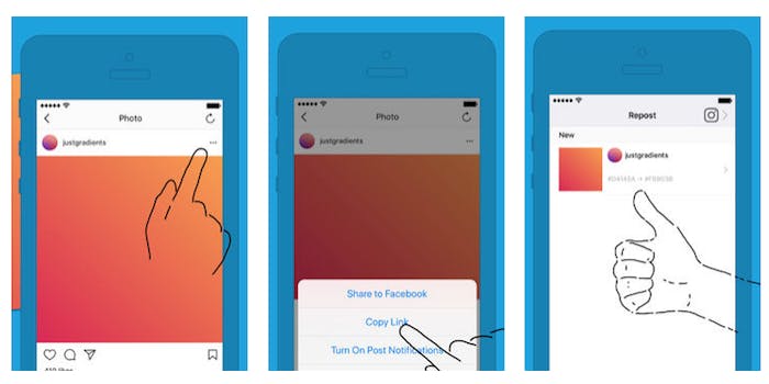how to repost a video on instagram : Repost for Instagram iOS
