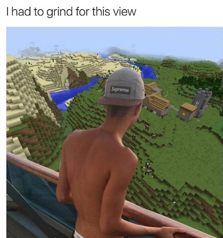 I had to grind for this view meme