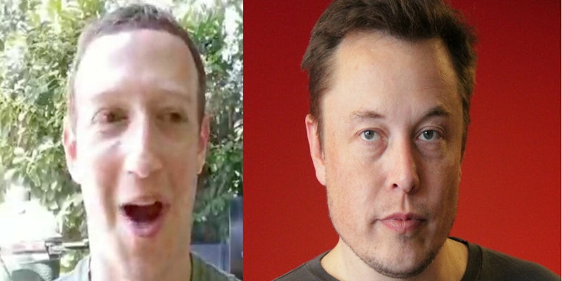 mark zuckerberg and Elon Musk