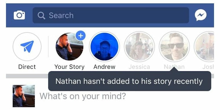 facebook stories gray out fade profile pictures