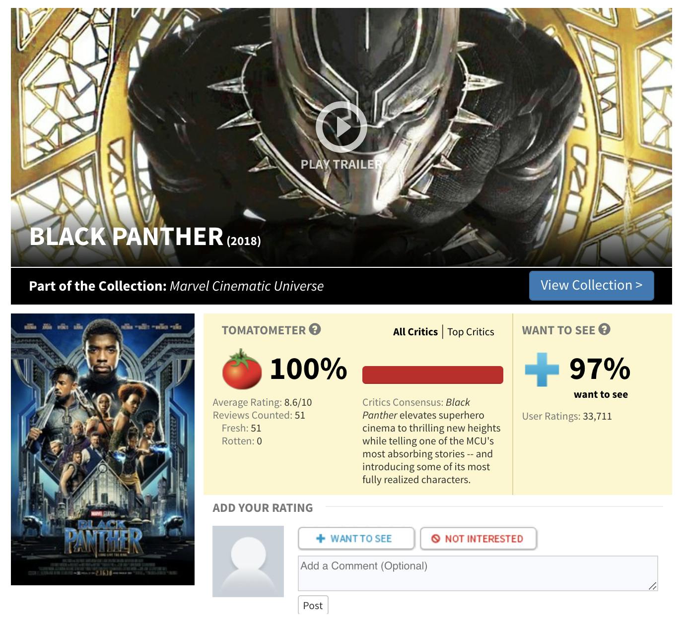 black panther rotten tomatoes