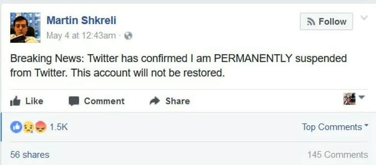 Martin Shkreli Twitter