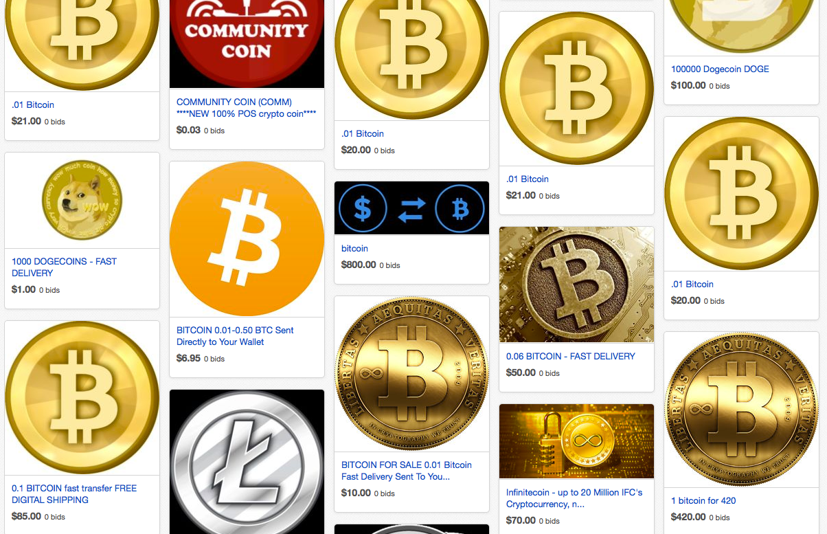 eBay's virtual currency section