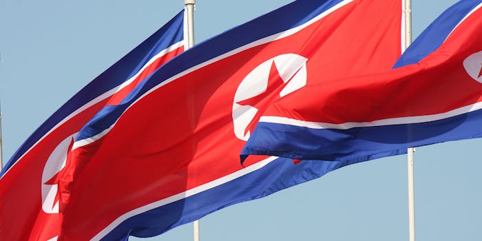 North Korean flags