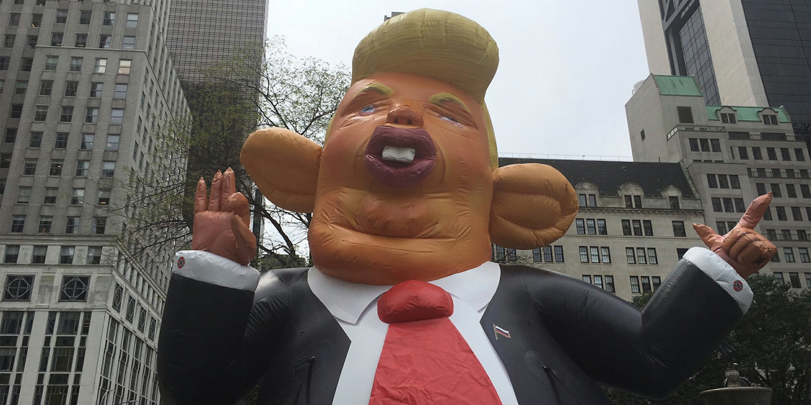 Inflatable Rat version of Donald Trump