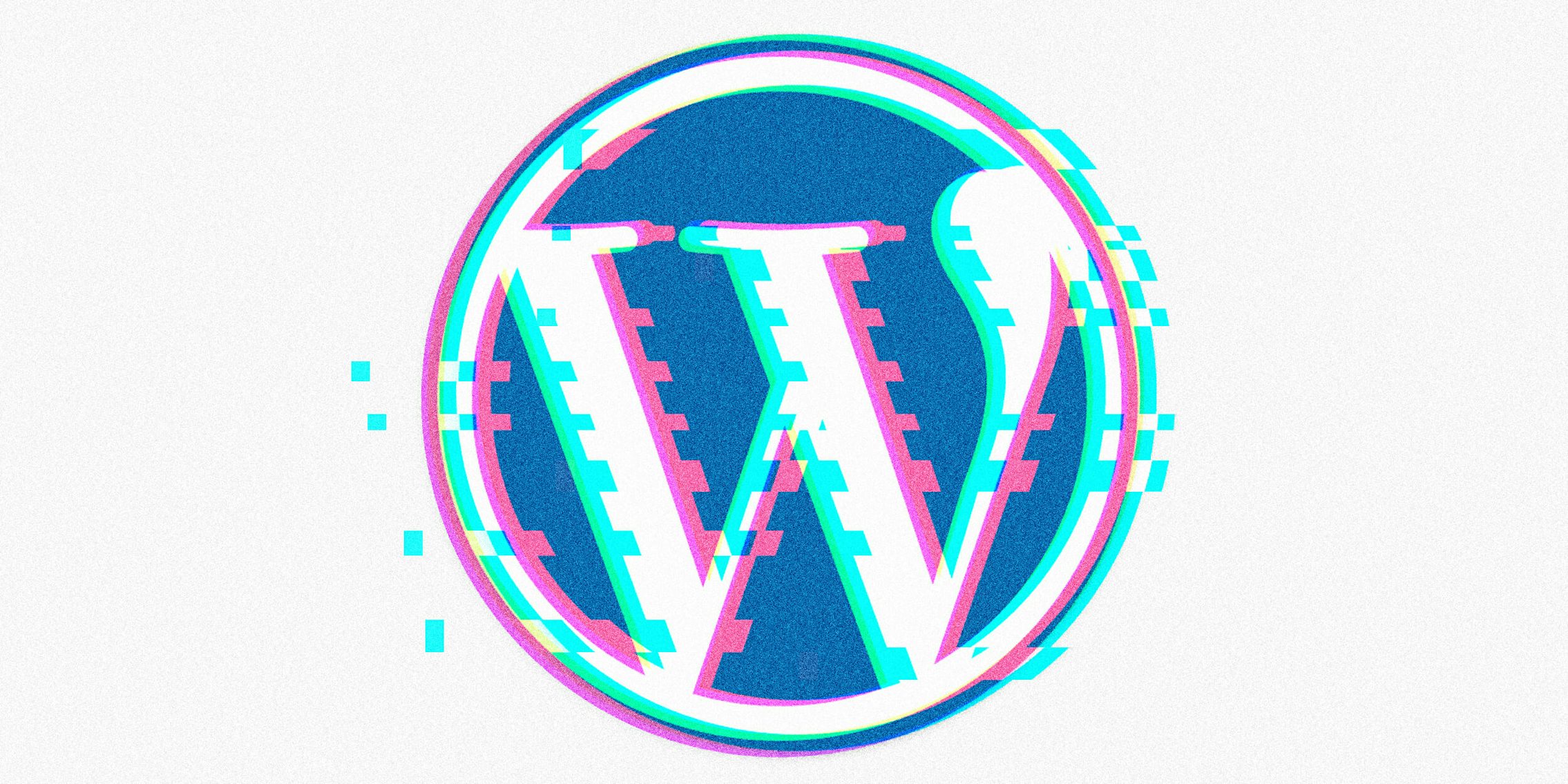 Glitched Wordpress logo