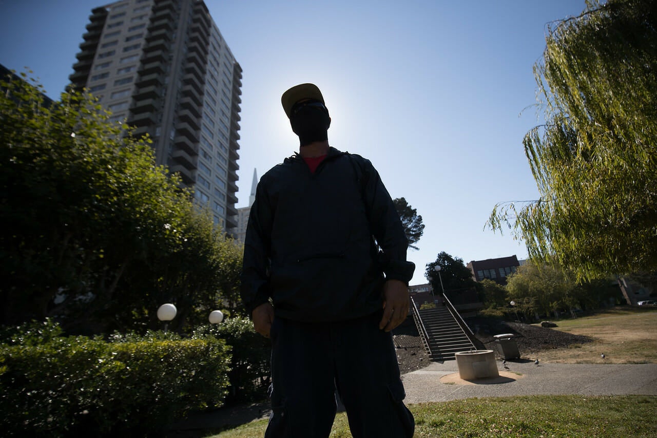 Vincent yochelson and John Cookenboo attends the Patriot Prayer event on Saturday, Aug. 26, 2017 in San Francisco, Calif.