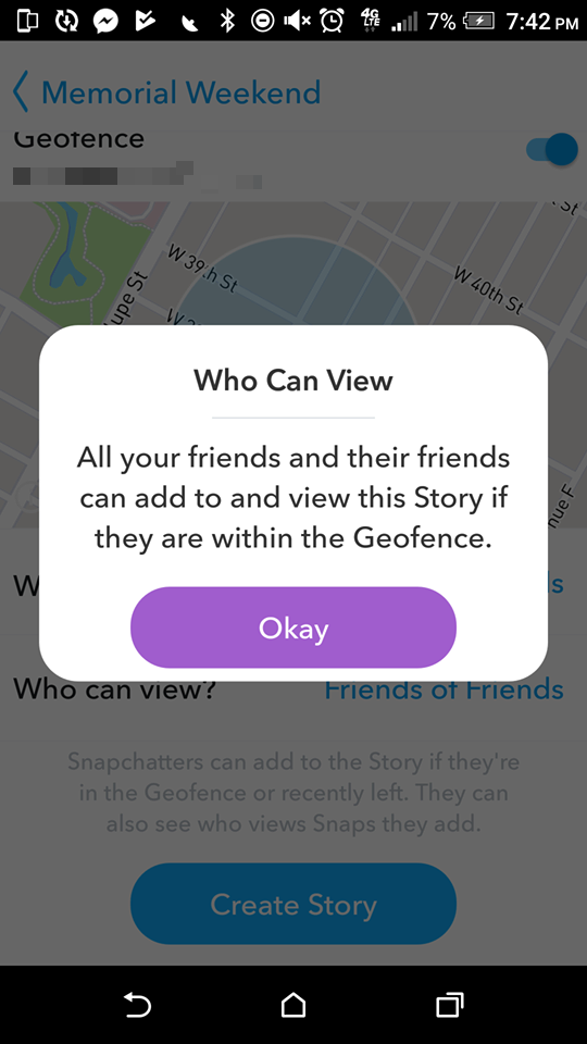 screenshot snapchat my story