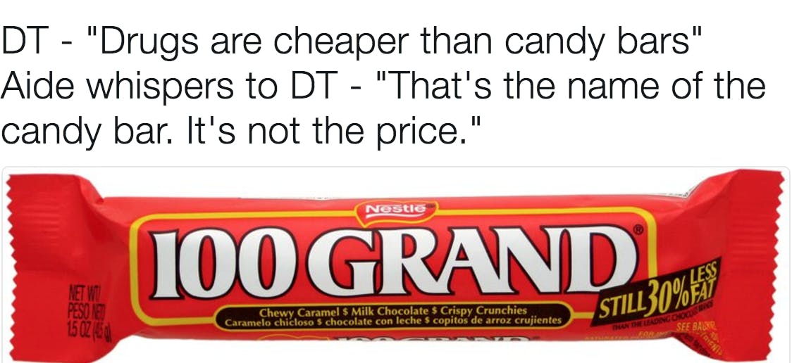 best trump memes : drugs cheaper than candy bars