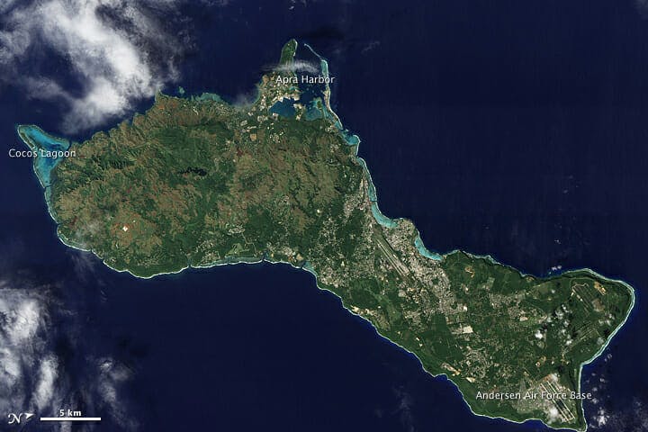 guam map - satellite image