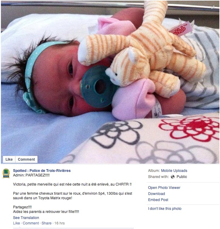 Parents Reunite With Kidnapped Infant Thanks To Facebook Alert Parents Reunite With Kidnapped Infant Thanks To Facebook Alert