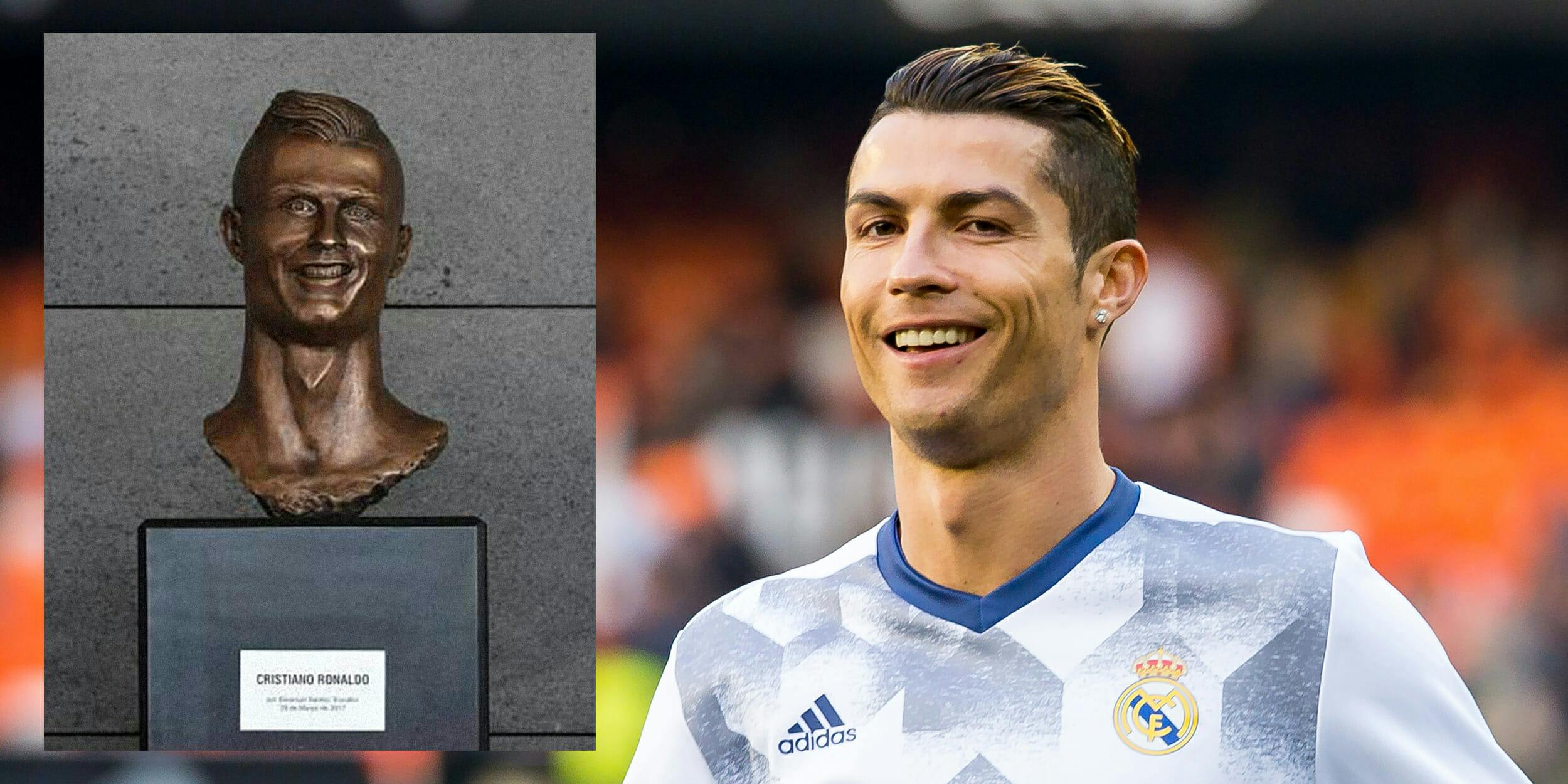 A new bust of Cristiano Ronaldo makes him look more handsome, less