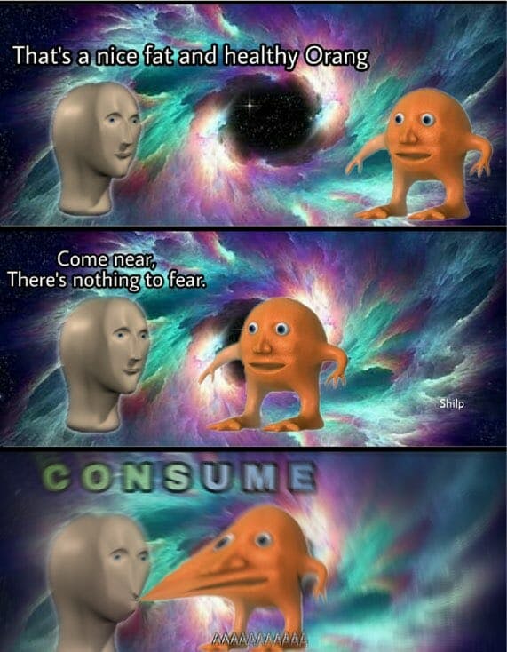 what is a meme - surreal meme man orange meme