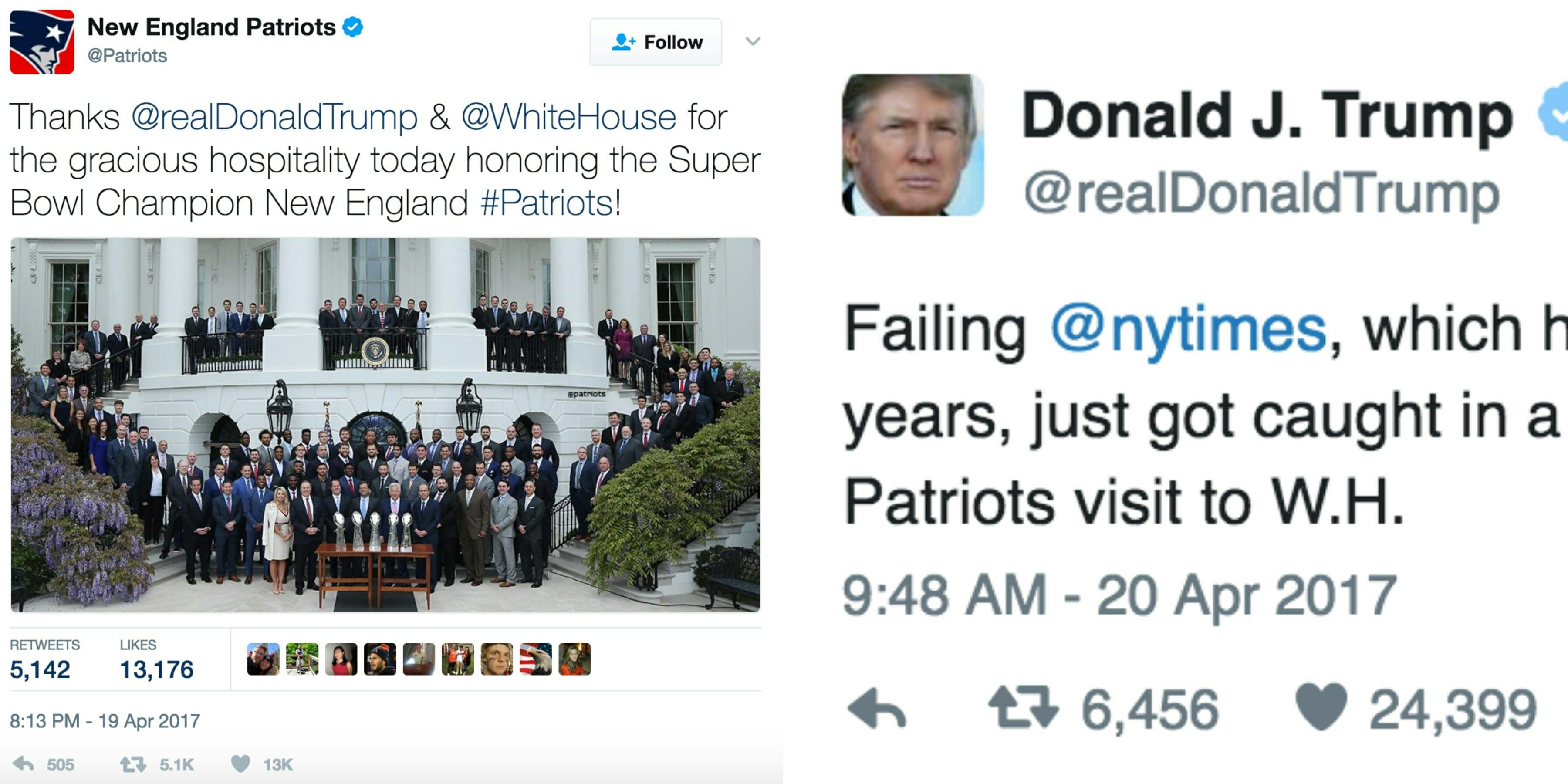 Donald Trump, New England Patriots Call Out New York Times for 'Lying'