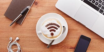 Wifi symbol in coffee