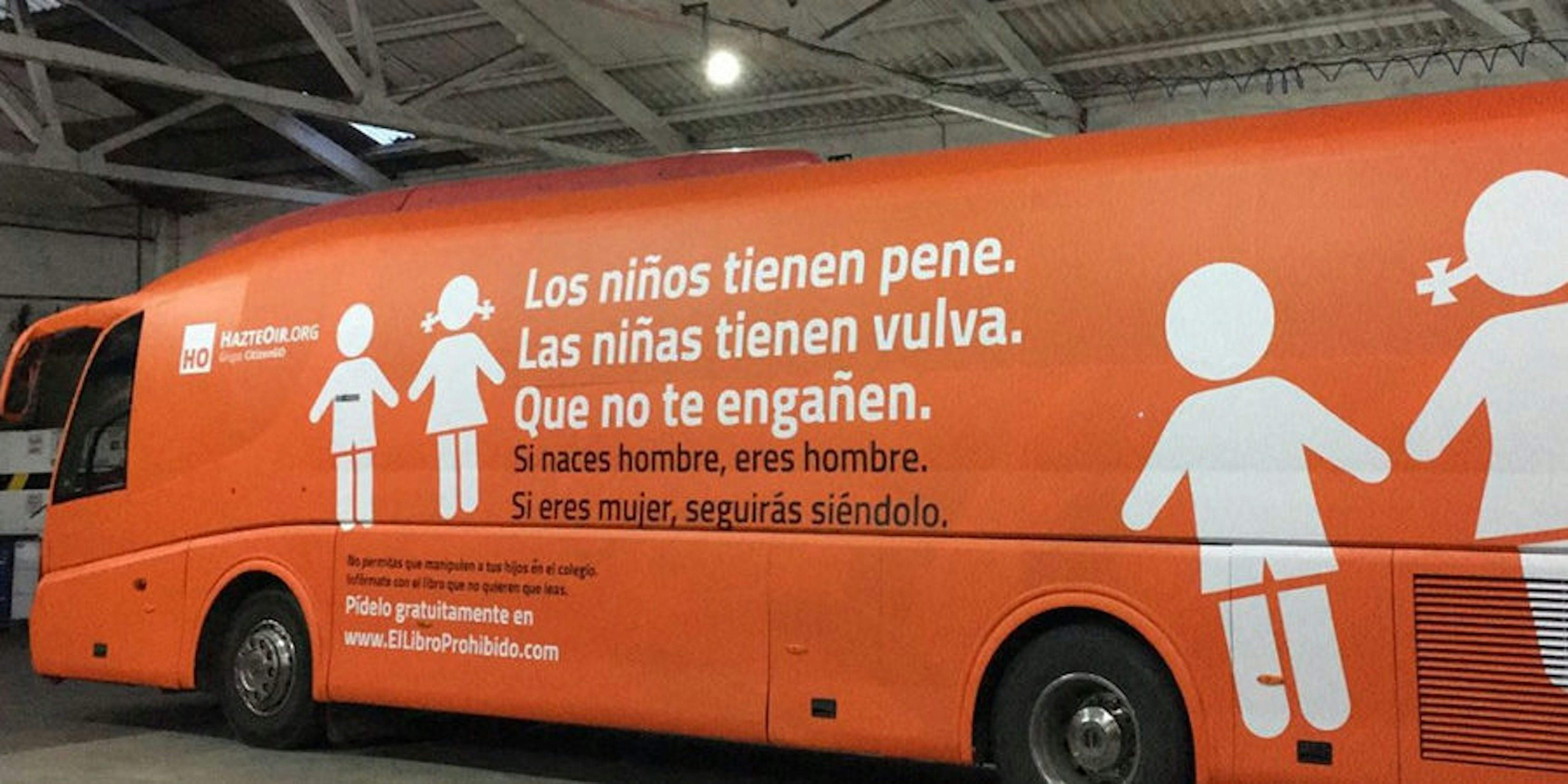 anti-transgender campaign bus Madrid