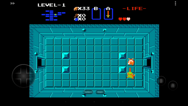 "The Legend of Zelda" emulated on NES.emu