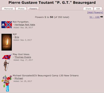find a grave Pierre Gustave Toutant 