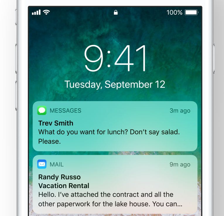 ios 11 notifications lock screen