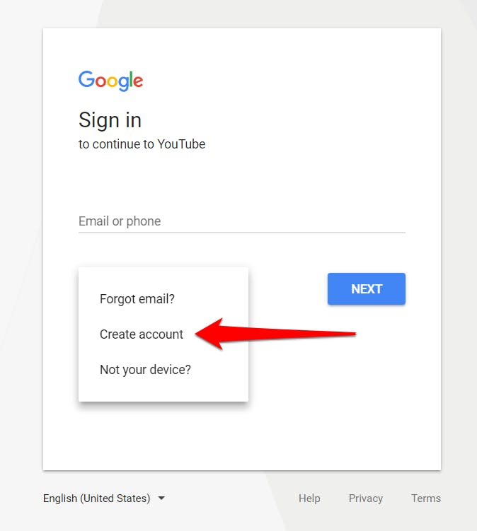 How to create a YouTube account