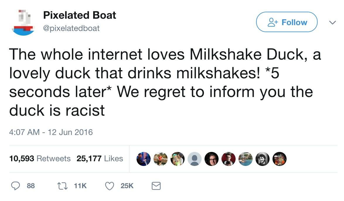 new memes 2017 : milkshake duck