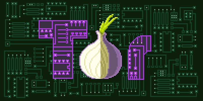 8-bit Tor logo on circuit board