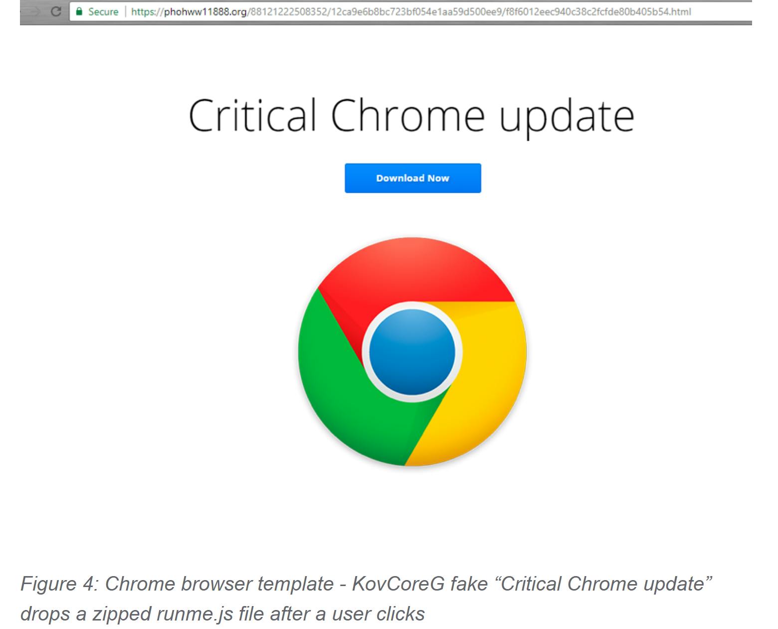 google chrome fake update malware