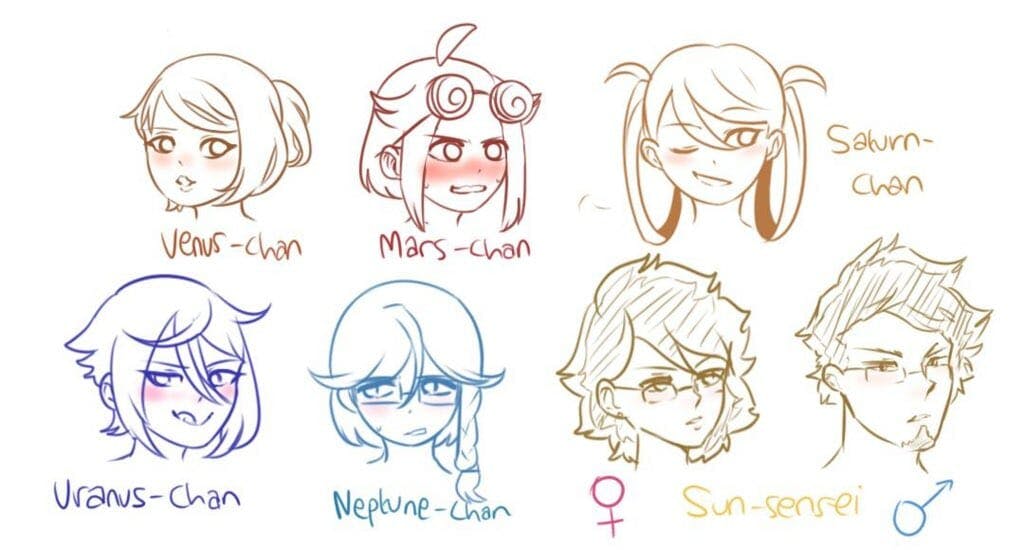 anime solar system girl chans