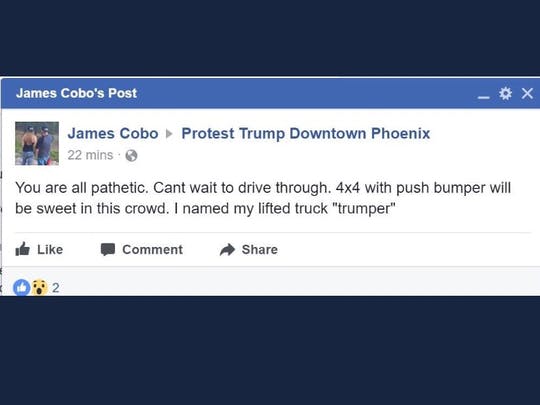 People quickly took screenshots of James Cobo's Facebook post.