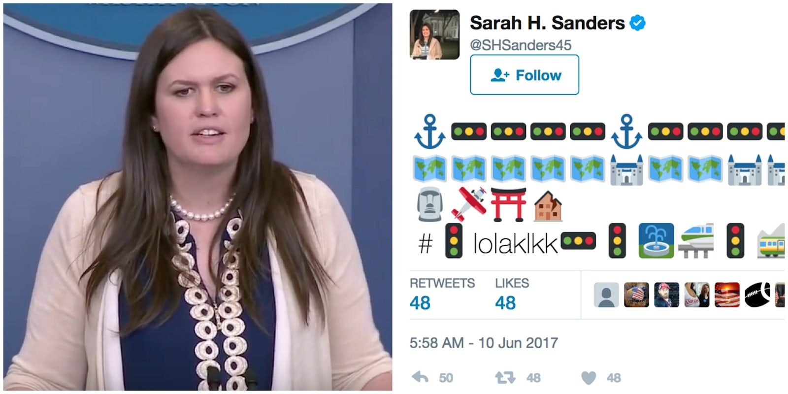 Sarah Huckabee Sanders Emoji Tweet